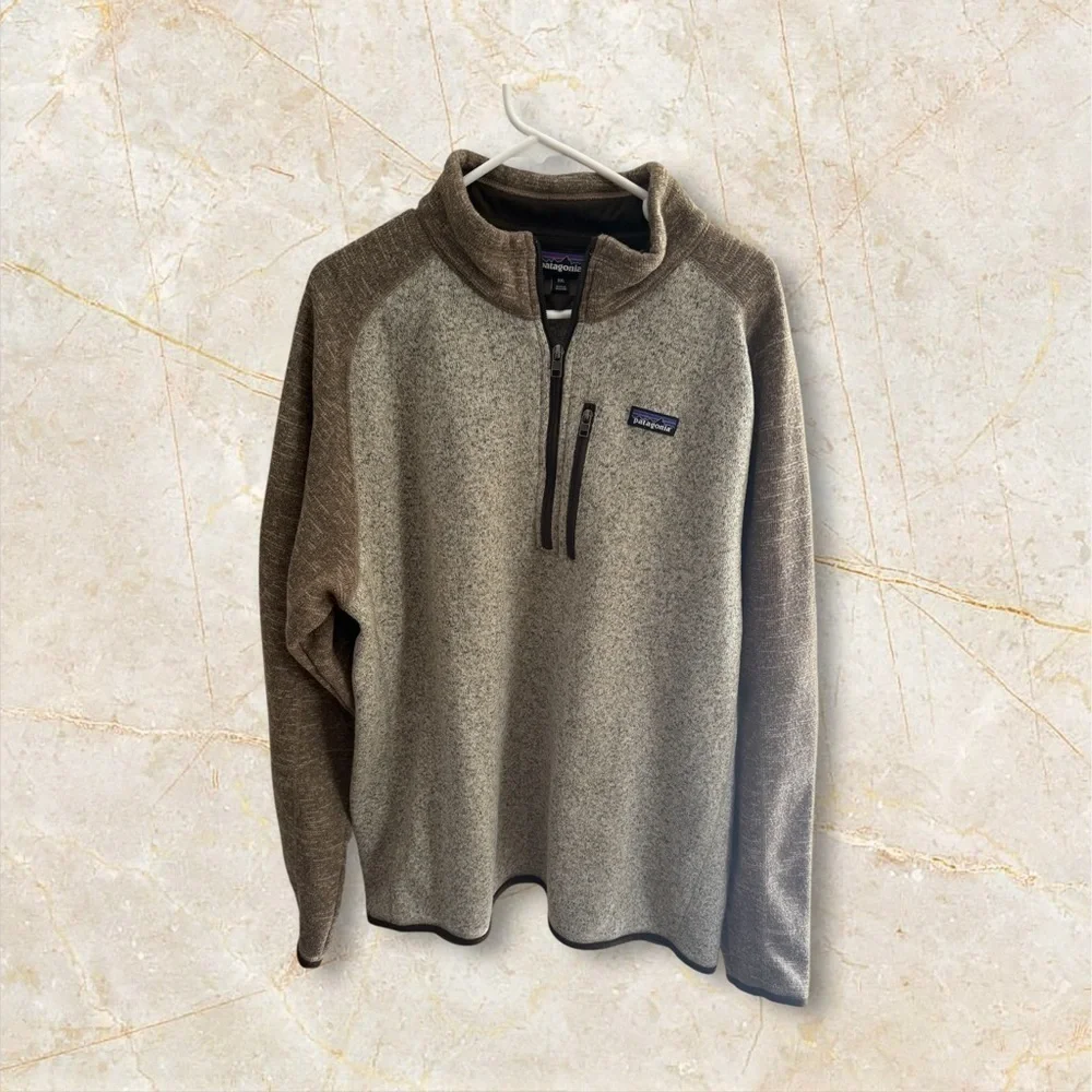 Patagonia Men’s Better Sweater Brown/Tan/Gray 1/4 Quarter Zip Pullover Sz XXL